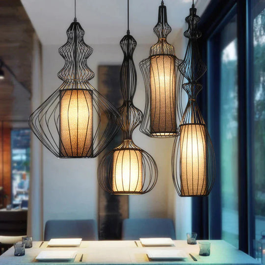 Creative Cafe Retro Birdcage Lamp Chandelier Pendant