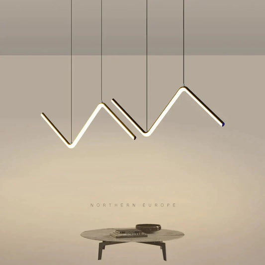Nordic Minimalist Line Lamp Restaurant Chandelier Modern Simple Designer Net Red Lighting Bar Table