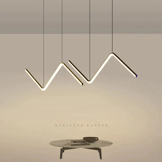 Nordic Minimalist Line Lamp Restaurant Chandelier Modern Simple Designer Net Red Lighting Bar Table