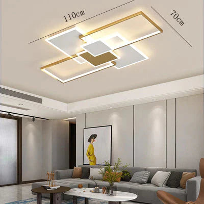 Rectangular Living Room Ceiling Lamp Nordic Simple Personality Bedroom Creative Modern Restaurant