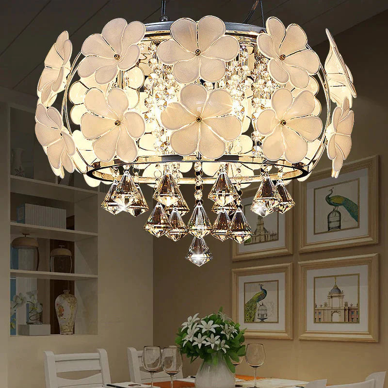 Modern Led Crystals Pendant Lights Crystal Hanging White Lamps For Living Room Bedroom Corridor
