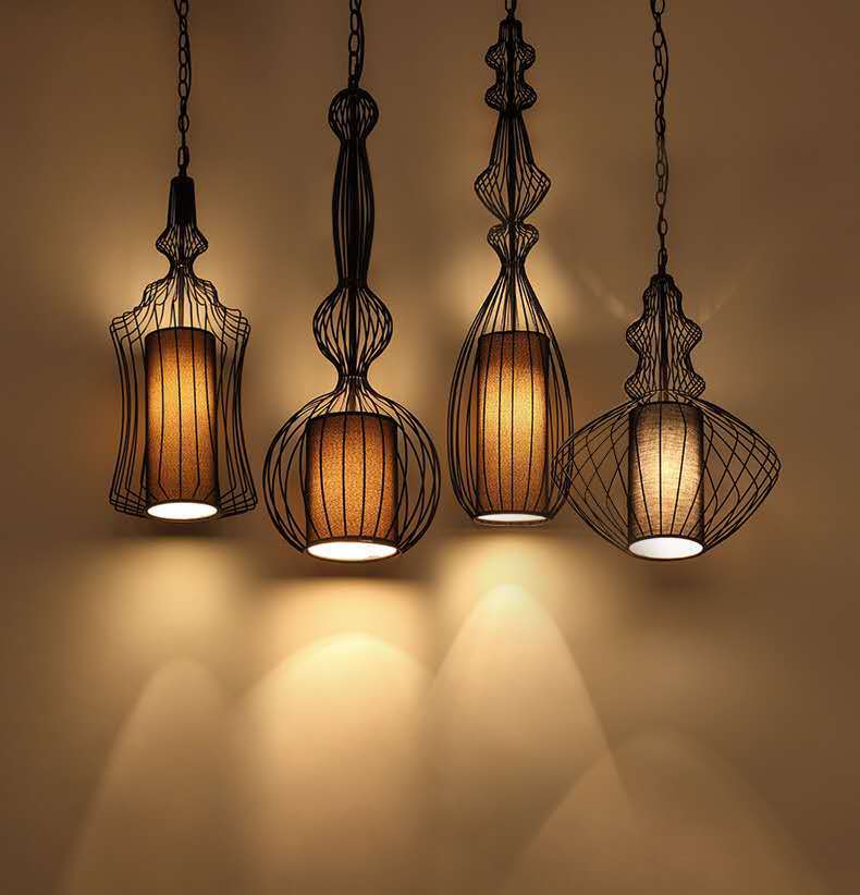 Creative Cafe Retro Birdcage Lamp Chandelier Pendant