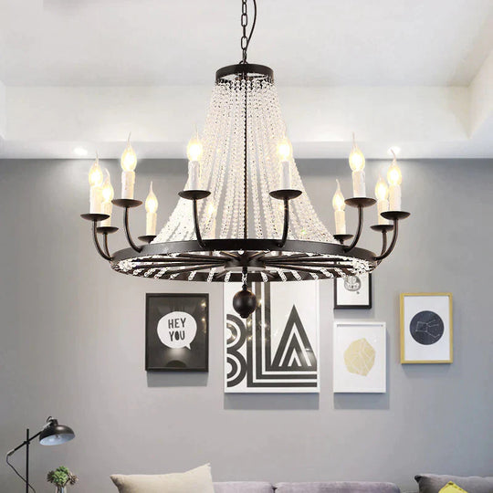 Vintage Industrial Wrought Iron Pendant Light E14 Led Lamp For Living Room Bed Dining Study Office
