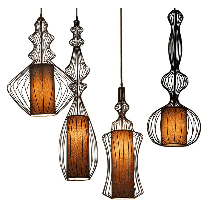 Creative Cafe Retro Birdcage Lamp Chandelier Pendant