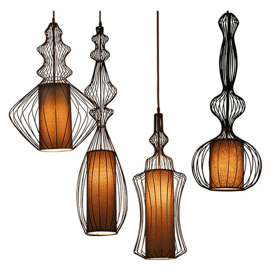 Creative Cafe Retro Birdcage Lamp Chandelier Pendant