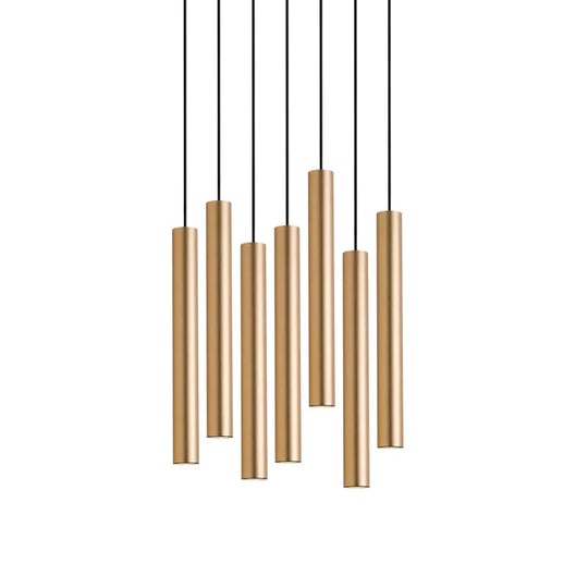 Gold Pendant Lamp Down Lights Kitchen Island Dining Living Room Shop Decoration Cylinder Pipe Bar