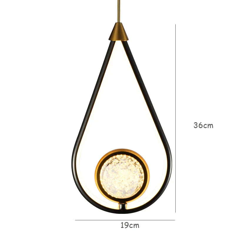 New Nordic Modern Simple Single Led Chandelier Bedside Lamp Long Dining Room Warm Light / Dia19Cm