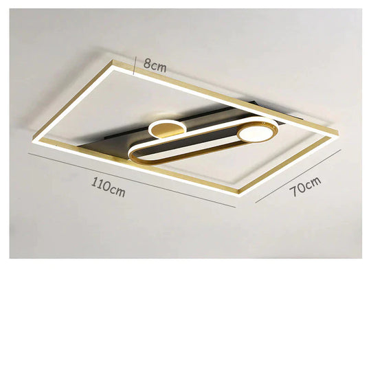 Simple Modern Bedroom Led Ceiling Lamp Light Luxury Wrought Iron Creative Living Room Gold Lamps