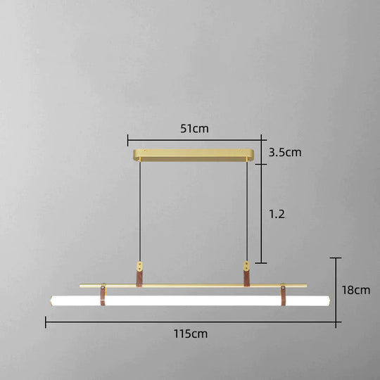Nordic Simple Restaurant Lamp Living Room Cafe Chandelier Office Desk Bar Acrylic Led Strip Gold /