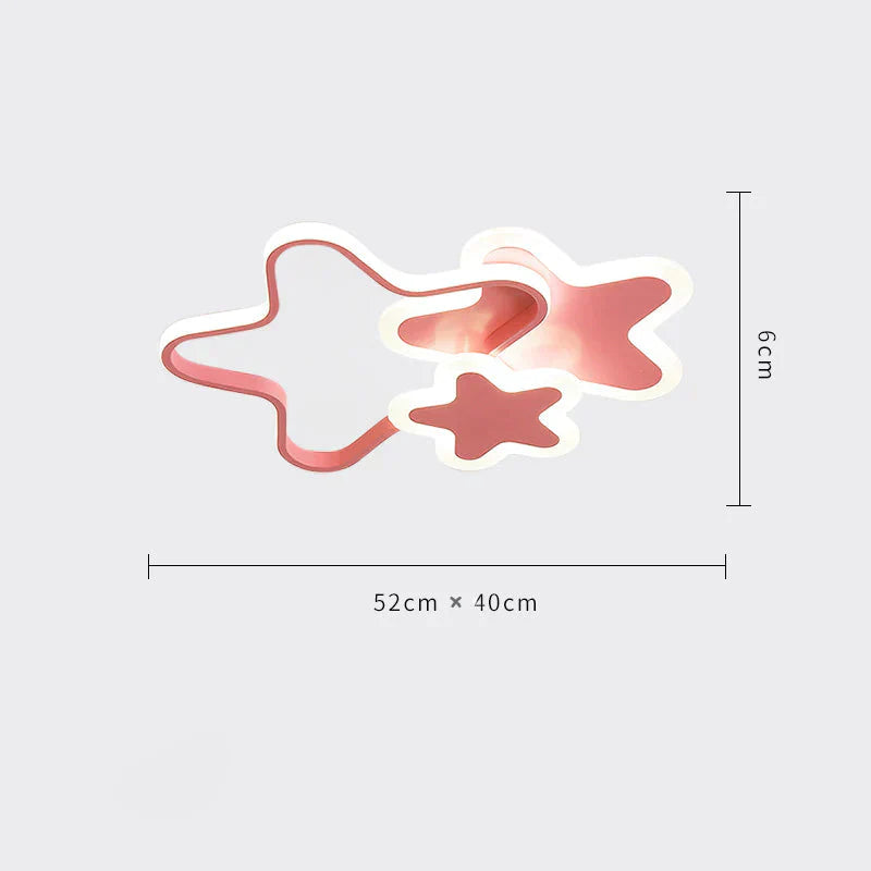 Children’s Room Lamp Girl Led Star Light In The Bedroom Pink Princess Modern Simple Ceiling / Tri