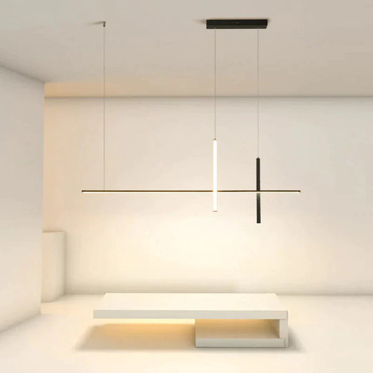 Restaurant Chandelier Led Minimalist Modern Fashion Strip Light In The Bedroom Bar Table Lamp