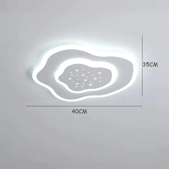 Creative Cloud Stars Ceiling Lamp Bedroom Room Modern Simple And Warm White / Light Dia40Cm