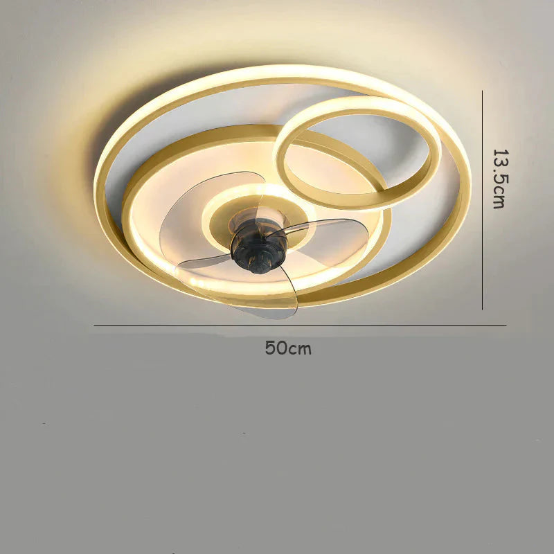 New Nordic Bedroom Ceiling Fan Lamp Modern Simple And Creative Living Room Lamps Intelligent Silent