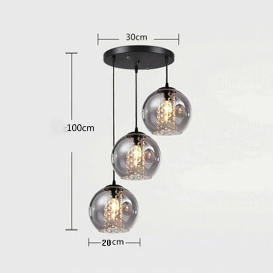 Dining Room Chandelier Creative Personality Crystal Single Head Three Led Bar As Show / 3 Heads