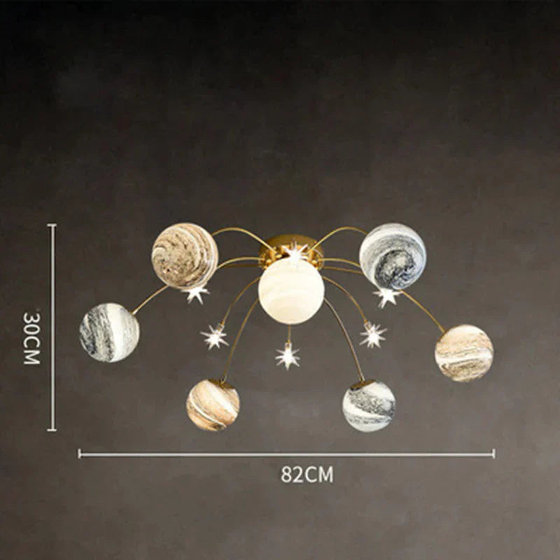 Creative Wandering Earth Sky Star Bedroom Lamp Space Planet Moon Living Room Warm Ceiling 13 Heads