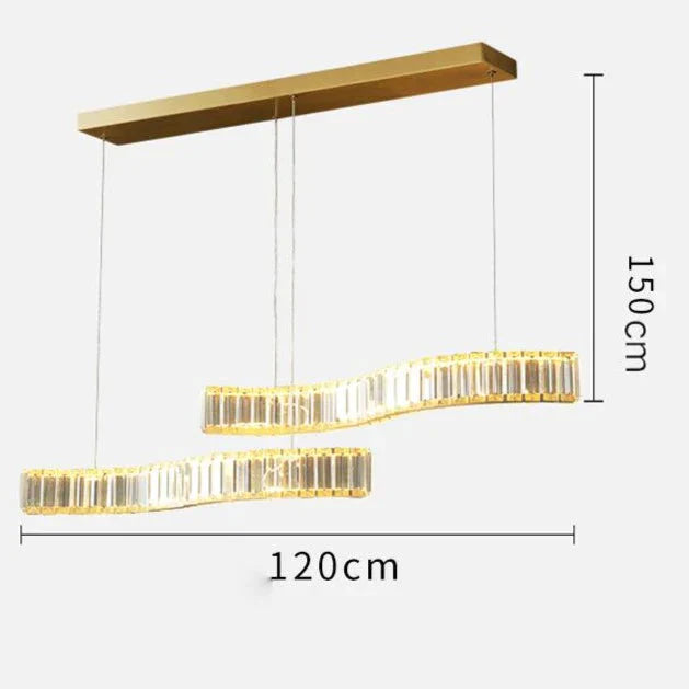 Dining Lamp Chandelier Crystal Luxury Lamps Modern Minimalist Room Table Bar Nordic Strip Ideas