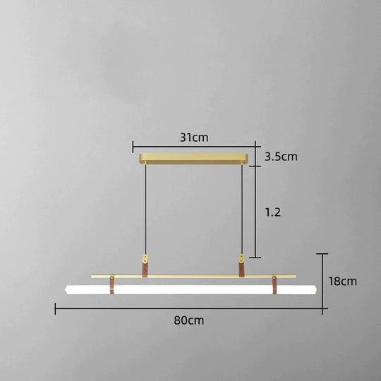 Nordic Simple Restaurant Lamp Living Room Cafe Chandelier Office Desk Bar Acrylic Led Strip Gold /