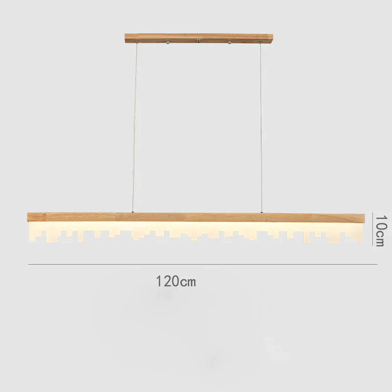 Restaurant Chandelier Led Strip Lamp Solid Wood Log Modern Minimalist Bar As Show / Tri - Color