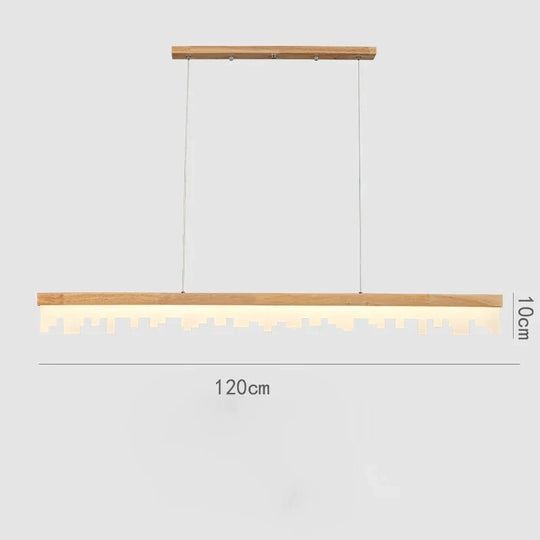Restaurant Chandelier Led Strip Lamp Solid Wood Log Modern Minimalist Bar As Show / Tri - Color