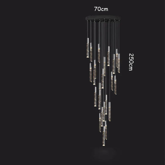 Staircase Chandelier Light Luxury Nordic Strip Restaurant Bar Living Room Empty Thermocline Rotary