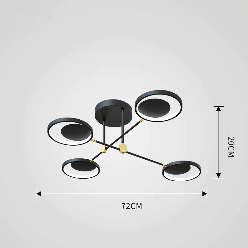 Simple Modern Home Atmosphere Living Room Led Ceiling Lamp Creative Personality Bedroom Study Black