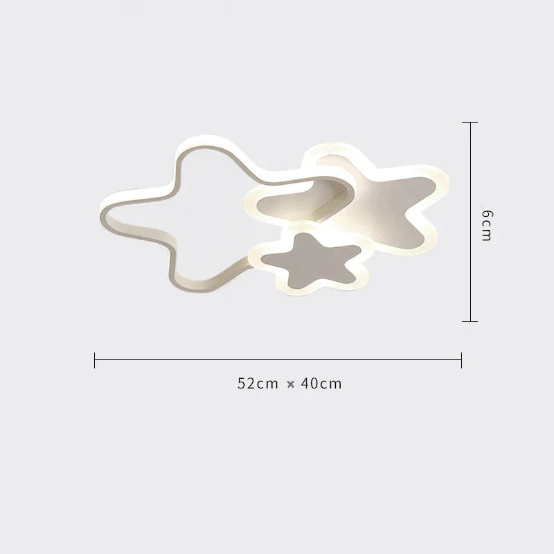 Children’s Room Lamp Girl Led Star Light In The Bedroom Pink Princess Modern Simple Ceiling White