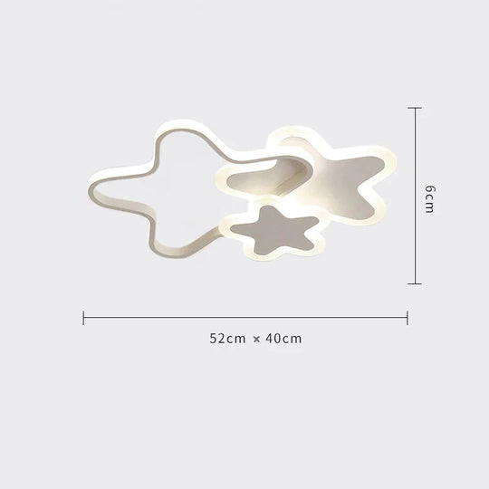 Children’s Room Lamp Girl Led Star Light In The Bedroom Pink Princess Modern Simple Ceiling White