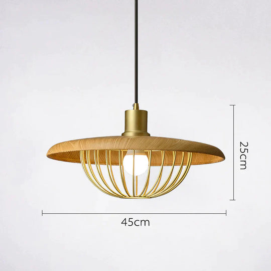 Nordic Hat Chandelier Japanese Shadow Homestay Walnut Round Restaurant Bar Dining Light Wood Grain