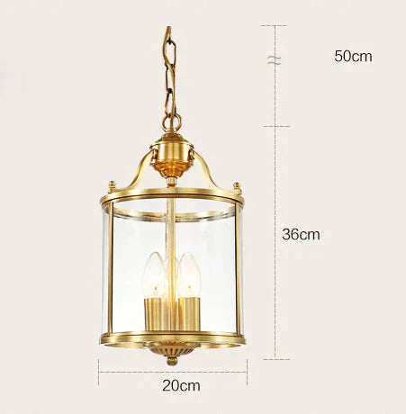Bar Porch Corridor Chandelier Simple Copper Dining Room Study Balcony Gold / W 20Cm Pendant