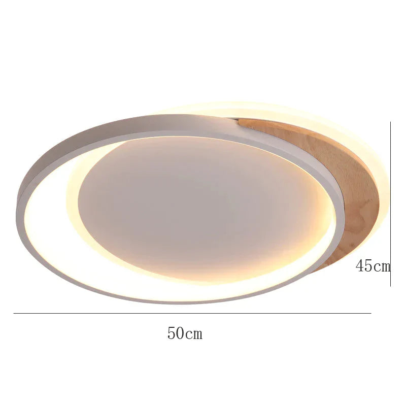 Ceiling Lamp Bedroom Creative Circular Modern Simple Study Nordic Home Warm Romantic Room White / L