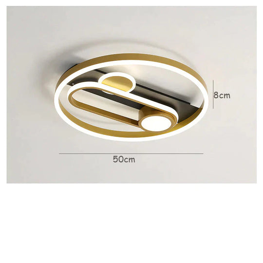 Simple Modern Bedroom Led Ceiling Lamp Light Luxury Wrought Iron Creative Living Room Gold Lamps