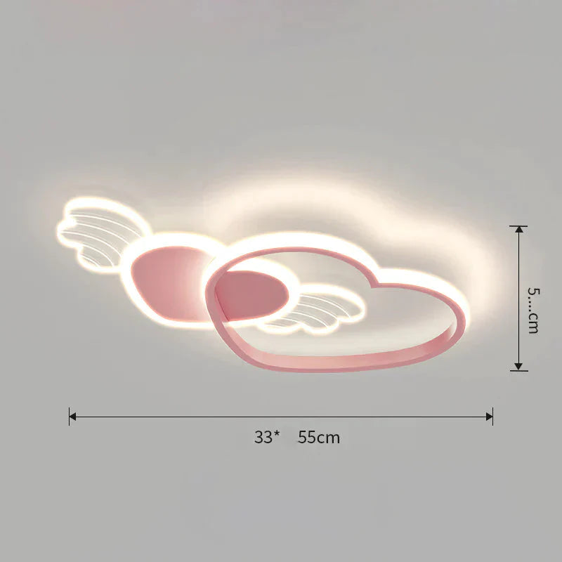 Ceiling Lamp Bedroom Modern Warm Romantic Nordic Creative Personality Love Girl Room Pink / C Tri -