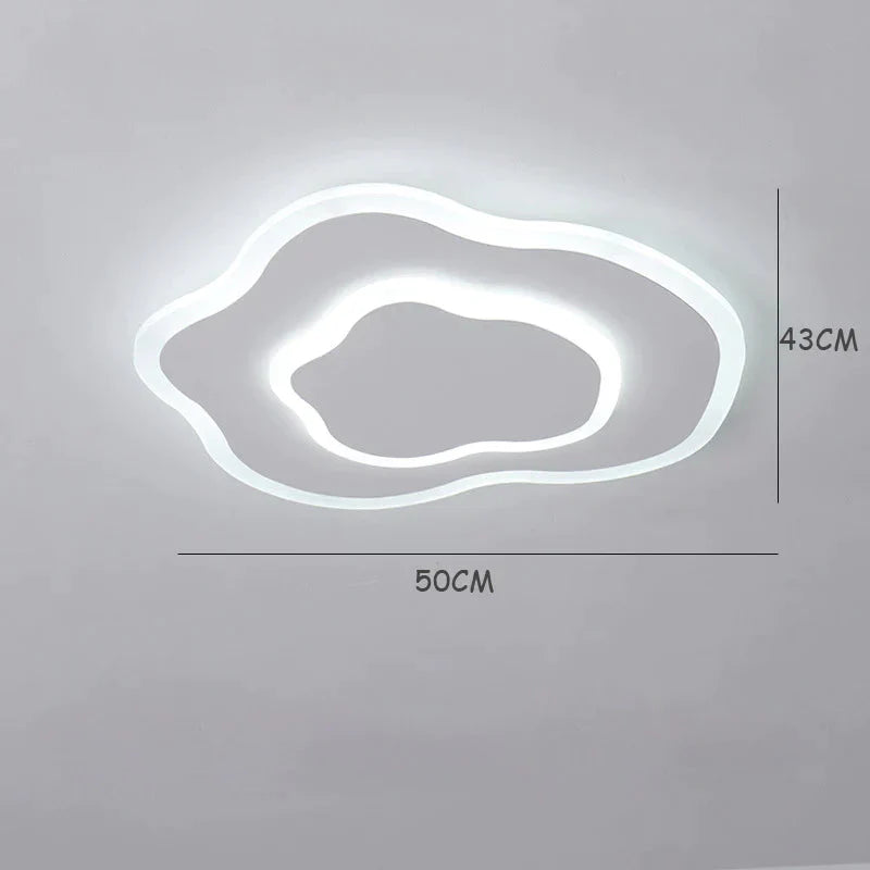 Creative Cloud Ceiling Lamp Light In The Bedroom Room Modern Simple Warm Lamps White / Light Dia50Cm