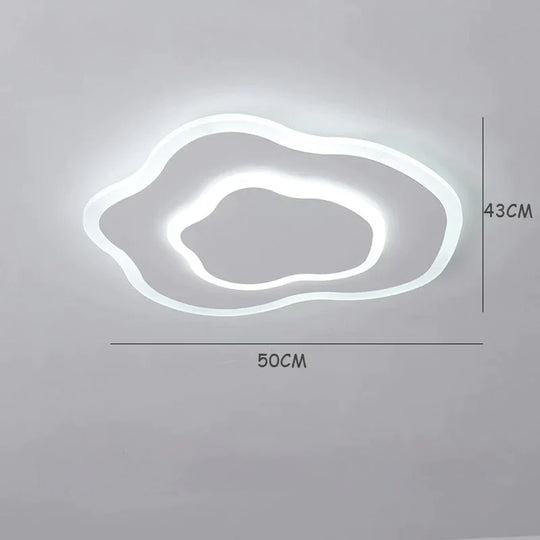 Creative Cloud Ceiling Lamp Light In The Bedroom Room Modern Simple Warm Lamps White / Light Dia50Cm