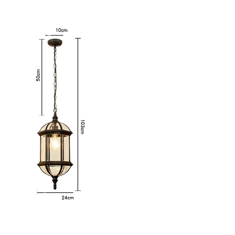 Outdoor Waterproof Balcony Courtyard Lamp Led Grape Rack Pavilion Corridor Chandelier Black - L /