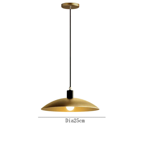 Single Dining Room Chandelier Simple Round Bedroom Copper Lamp / Dia25Cm Without Light Pendant