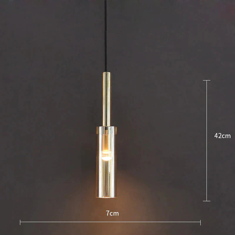 Bedside Chandelier Simple Living Room Tv Background Wall Long Bedroom Copper / Warm Light Pendant
