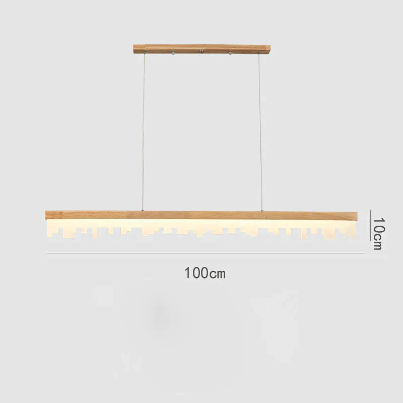 Restaurant Chandelier Led Strip Lamp Solid Wood Log Modern Minimalist Bar As Show / Tri - Color