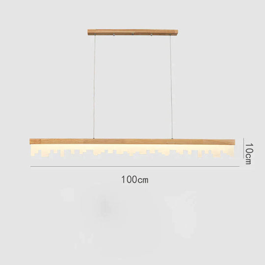 Restaurant Chandelier Led Strip Lamp Solid Wood Log Modern Minimalist Bar As Show / Tri - Color