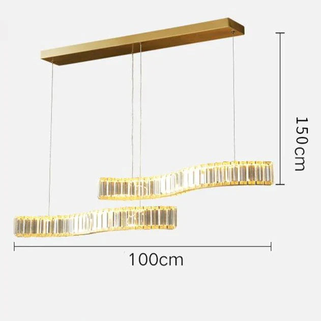 Dining Lamp Chandelier Crystal Luxury Lamps Modern Minimalist Room Table Bar Nordic Strip Ideas