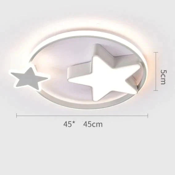 Children’s Room Lamp Bedroom Simple Modern Ceiling Nordic Cartoon Creative Star Moon A / White