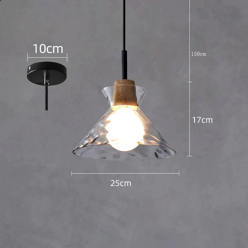Designer’s Lamp Log Glass Small Chandelier Minimalist Dining Room Bar Staircase Porch Bedside B