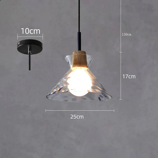 Designer’s Lamp Log Glass Small Chandelier Minimalist Dining Room Bar Staircase Porch Bedside B