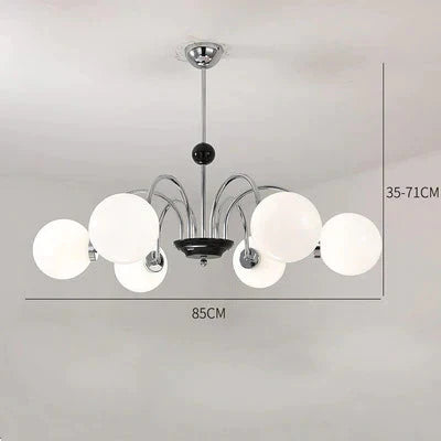 Wrought Iron Medieval Light Luxury Magic Bean Lamp Nordic Glass Chandelier Bedroom Living Room