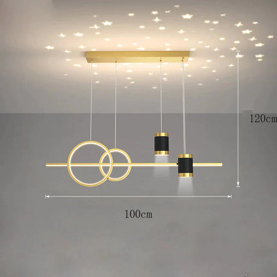 Dining Light Luxury Chandelier Modern Simple Long Room Table Bar Designer Creative Starry Sky Lamps