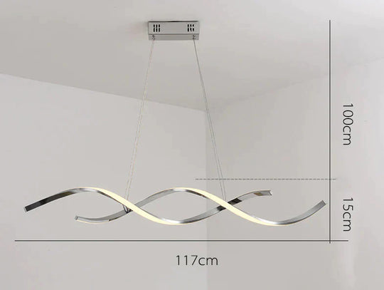 Simple Modern Led Lamp Electroplating Living Room Dining Bedroom Book Strip Chandelier Pendant