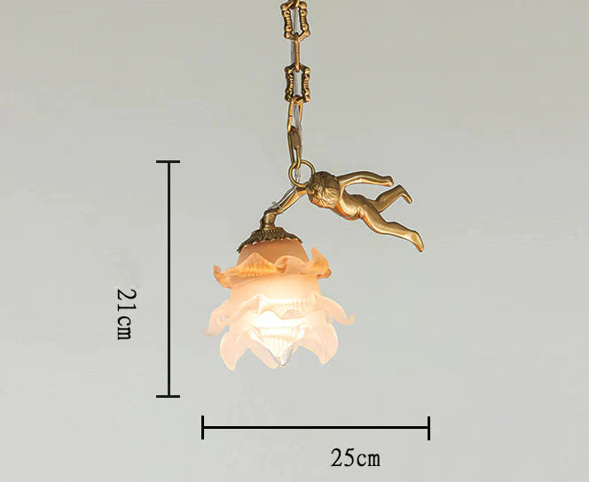 Angel Garden Retro Copper Bedroom Chandelier Dining Room Living Lamps As Show / 1 Head Pendant