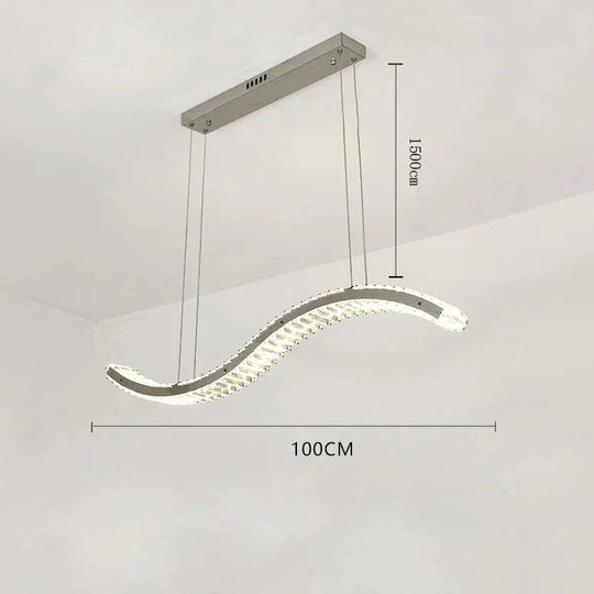 Dining Lamp Chandelier Crystal Luxury Lamps Modern Minimalist Room Table Bar Nordic Strip Ideas