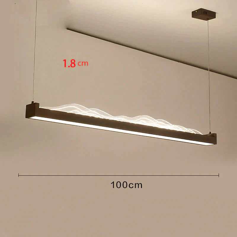 Restaurant Chandelier Led Rectangular Living Room Zen Landscape Teahouse Simple Bar Study Lamp