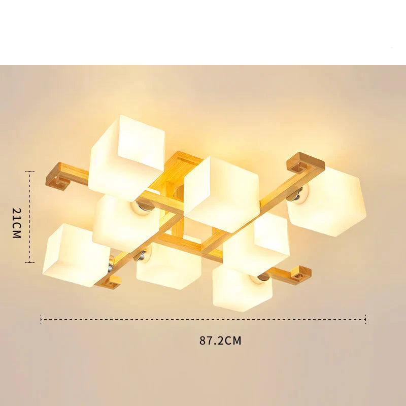 Nordic Personality Simple Log Ceiling Lamp In Living Room Creative Warm Bedroom Restaurant Solid
